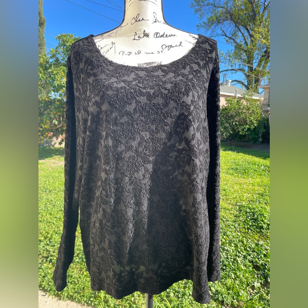 Black stretchy lace top ALFANI  2x